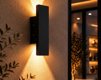 Moderne led-wandkandelaar, wandlamp omhoog omlaag, minimalistische aluminium wandlamp, verlichting slaapkamer nachtkastje, wandarmatuur gang
