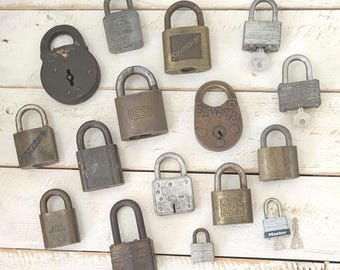 Vintage Padlocks Collection: Yale, Master, Slaymaker, Eagle Industrial Decor