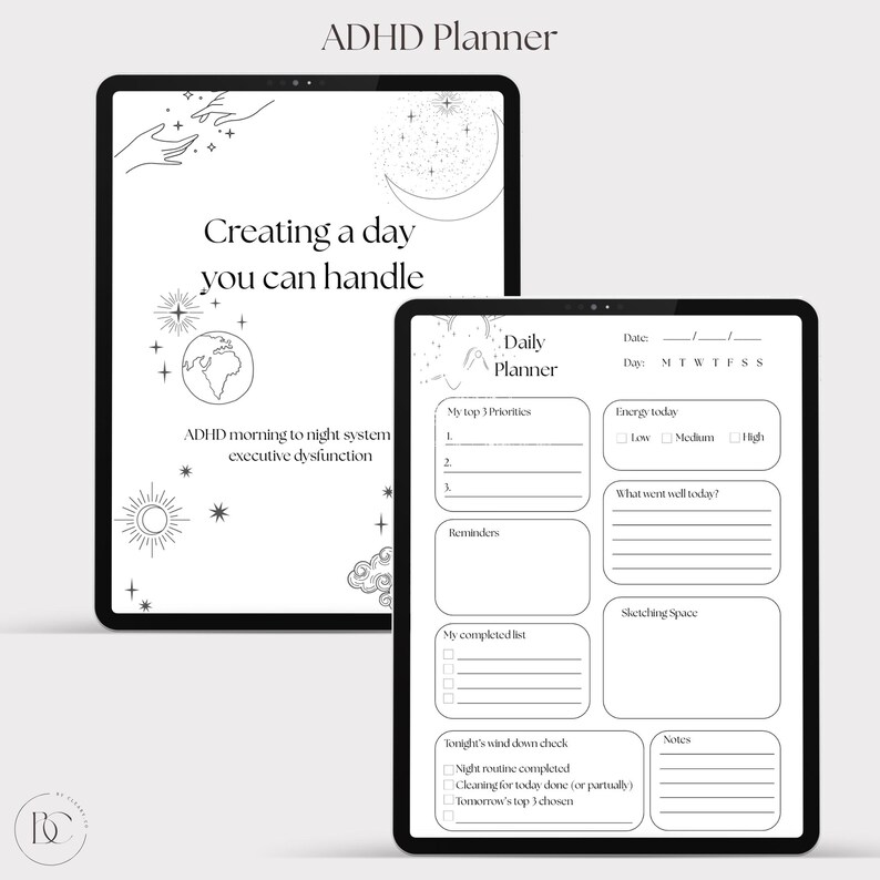ADHD Planner - Printable Executive Dysfunction Tools, Brain Dump and ...