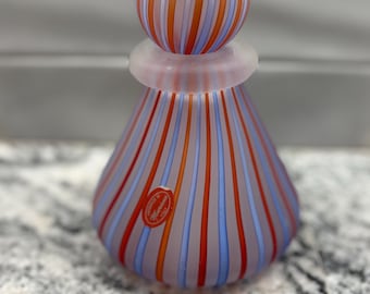 Murano Striped Glass Bottle with Stopper