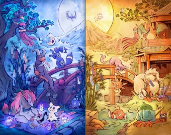 Day and Night Prints -12x18