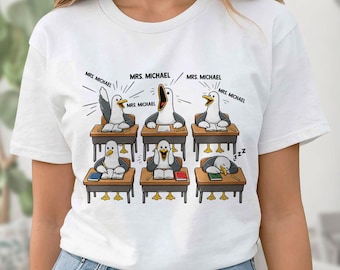 Personalized My Class Of Seagulls Shirt, Funny Gift For Teacher From Student, Bird Classroom Chaos Tee, Teacher Appreciation Birthday Gift