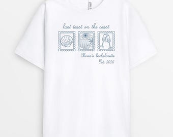 Camiseta personalizada "Último brindis en la costa", regalo de despedida de soltera para la novia de parte de una amiga, camiseta personalizada para despedida de soltera en la playa, regalo de vacaciones