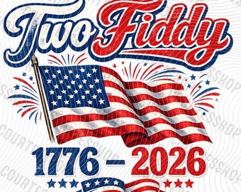 Dos cincuenta PNG, Gráfico divertido de EE. UU. 250 años, Diseño patriótico del 4 de julio, Descarga instantánea