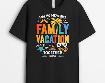 Personalized Making Memories Family Vacation T-Shirt, Gift For Family, Custom Name Matching Summer Beach Tee, Summer Vacation Gift
