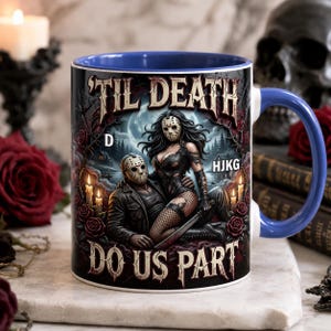 Til Death Do Us Part Mug Personalized Halloween Mug Gothic Wedding Anniversary Gift Coffee Cup