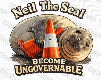 Neil la foca diventa ingovernabile - Design PNG (Download digitale)
