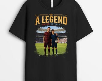 Custom Photo Soccer Dad Legend Never Retires Shirt, Funny Gift For Husband Dad From Wife Kids, Soccer Lovers Dad Tee, Game Day Birthday Gift