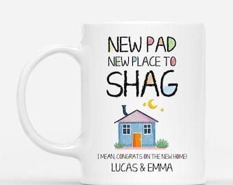 Personalized New Pad New Place To Shag Coffee Mug, Funny Housewarming Gift For Couple, Friend Wedding Moving Cup, Birthday Christmas Gift