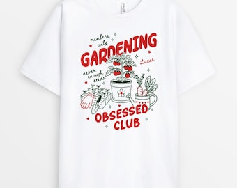 Camiseta personalizada del Club de Apasionados de la Jardinería, Regalo Divertido para Él de Amigos y Familiares, Camiseta con Nombre Personalizado para Huerto, Regalo de Cumpleaños y Navidad