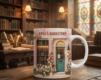 Personalized Bookstore Floral 3D Effect Coffee Mug, Book Lover Gift