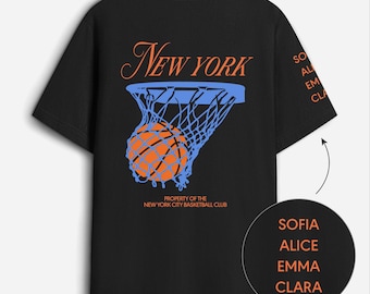 Personalized Basketball Vintage Shirt, Gift For Basketball Lovers, Retro Back And Sleeve Printed Tee, Game Day Birthday Keepsake Gift