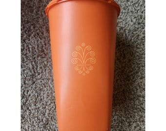 Vintage des années 70 Retro Tupperware Orange Servalier boîte 1222-8 couvercle Sunburst