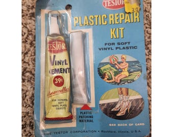 Vintage Testors Plastic Repair Kit Soft Vinyl Cement Patching Original Packaging