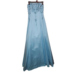 Blue Strapless Dress - Etsy