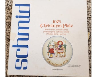 Plato navideño Schmid 1976, edición limitada Viaje Sagrado, Berta Hummel, Alemania Occidental