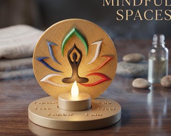 Chakra Lotus Meditation Candle Holder, 3D Printed Serenity Decor, Home decor