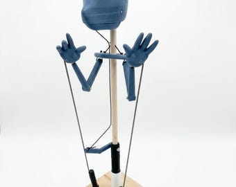 Boopos Blank Rod Puppet: Professionele doe-het-zelf aanpasbare pop met kaakmechanisme (Boopo Snoot-model)