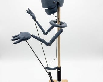 Boopos Blank Rod Puppet: Professionele doe-het-zelf aanpasbare pop met kaakmechanisme (Boopo Buddy-model)
