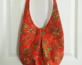 Purse, Hobo Bag~ Batik Cotton Original Design Hobo Shoulder Bag, Crossbody Bag