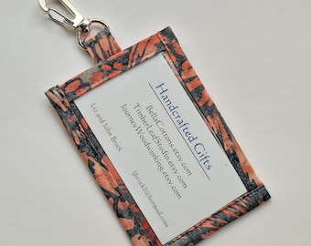 Batik Cotton ID Holder, Travel Luggage Tag with Clip