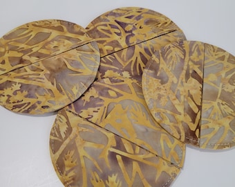 Handcrafted Slipper Coasters, Cotton Stemware Charms, Set of 4
