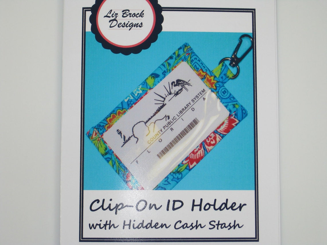 Clip On ID Holder with Hidden Cash Stash Original Sewing Etsy