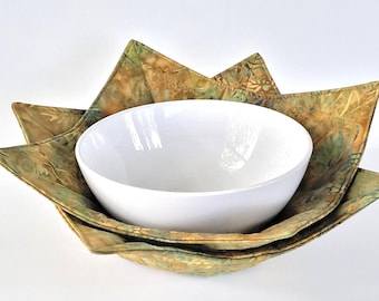 Microwavable Bowl Cozy, Insulated Cotton Pot Holder, Reversible