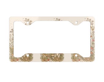 Wildflower Wreath Metal License Plate Frame | Floral Botanical Car Decor
