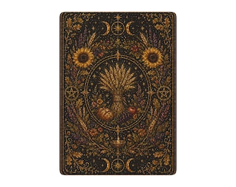 Tarot-Inspired Sunflower Back Poker Playing Cards | Ornate Spade Ace Design
