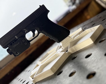 Glock Cleaning Stand with Parts Tray | Gun Maintenance Workstation | Pistol Mount Organizer | Glock Bench Tool