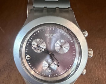 Swatch Irony Diaphane Chronograph Watch | Smoky Sand Aluminum 43mm SVCG4000AG