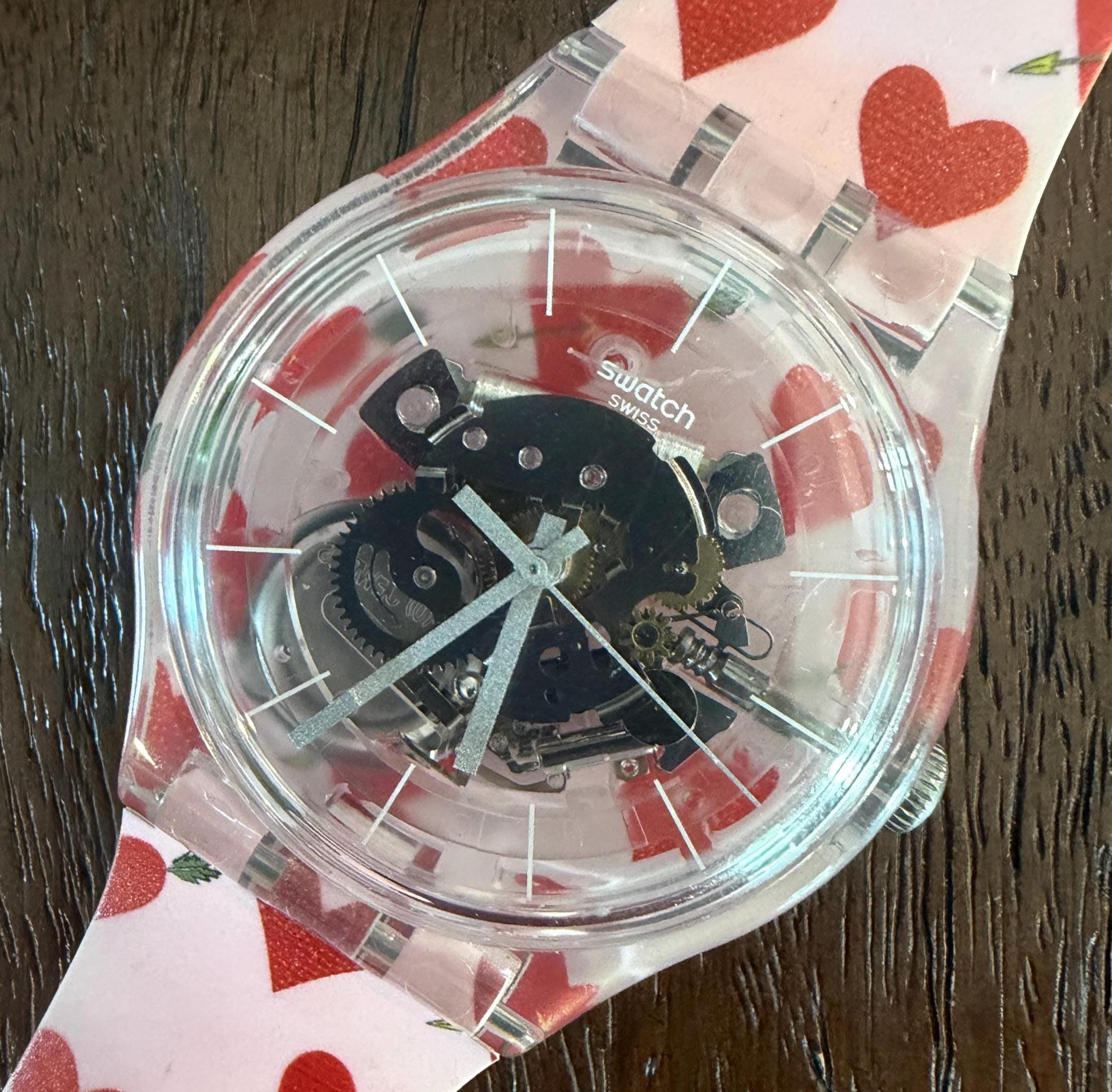 Swatch Rose Explosion SUOW110 – 41 mm – Mint   Valentine’s Gift Swiss Made Swatch ROSE EXPLOSION SUOW110 - 41mm Large Face - New in Box  main image 2
