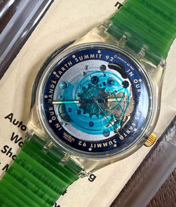 Swatch Automatic SAK102 Time to Move Earth Summit 1992 NOS