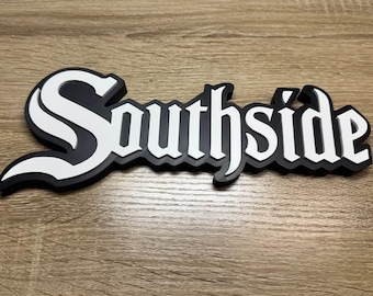 White Sox South Side Chicago Neighborhood Sign | 3D Printed Wall Art Home Decor