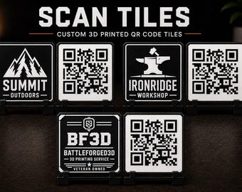 Custom QR Code Tile | 2x2 Business QR Sign | Personalized QR Code Display | Small Business Marketing