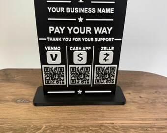 Custom Payment QR Code Sign | Small Business Payment Display | QR Code Counter Sign | Custom Business Sign