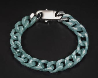One Piece Cuban Chain In Green Jade