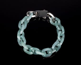 Classical Cross Bracelet In Guatemalan Blue Jade