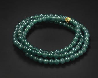 Mayan Jade Necklace Bracelet | Natural Jadeite, Multi-wear Design | Infinite Veridian Series