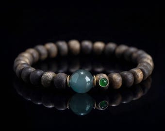 Natural Agarwood Bead Bracelet | Scented Oud Wood, Minimalist | Own Vibe Series