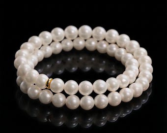 Natural Pearl Bead Bracelet | Luminous Freshwater Pearls | Unrushed Glow Aesthetic