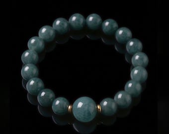 Blue Jade Anchor Bracelet | Natural Guatemalan Jadeite, Silver | Zen Nautical Aesthetic