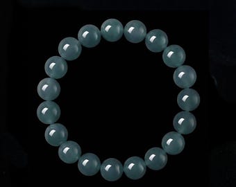 Grade AAA Natural Blue Jadeite Bracelet | Genuine Guatemalan Jade | Glacial Tides Aesthetic