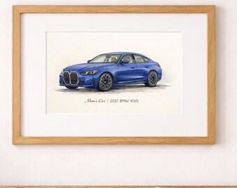Custom Car Painting From Photo, Personalized Watercolor Car Portrait, Car Gift for Boyfriend, Gift for Him