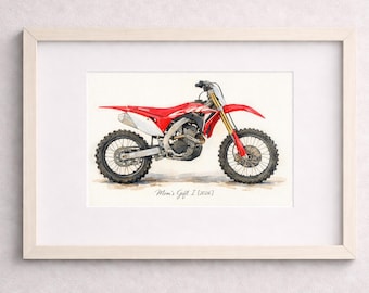Motorcycle Drawing From Photo, Custom Motorcycle Sketch, Personalized Watercolor Portrait, Gift for Him, Boyfriend Gift