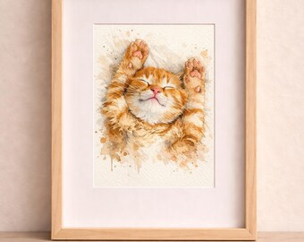 Mini Custom Watercolor Cat Portrait From Photo, Personalized Tiny Pet Painting, Cat Lover Gift, Miniature Cat Art, Hand Painted Pet Portrait