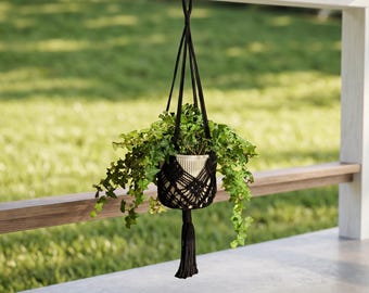 Bolsa de macramé para maceta, soporte colgante para plantas, colgador de plantas estilo boho para jardín, decoración de plantas de interior, maceta colgante, regalo para ella.