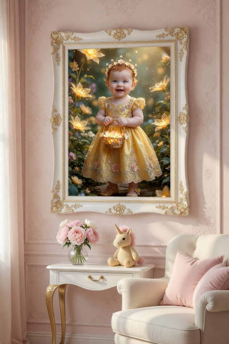 Personalized Princess Portrait | Custom Baby Photo | Personalized Gift ...