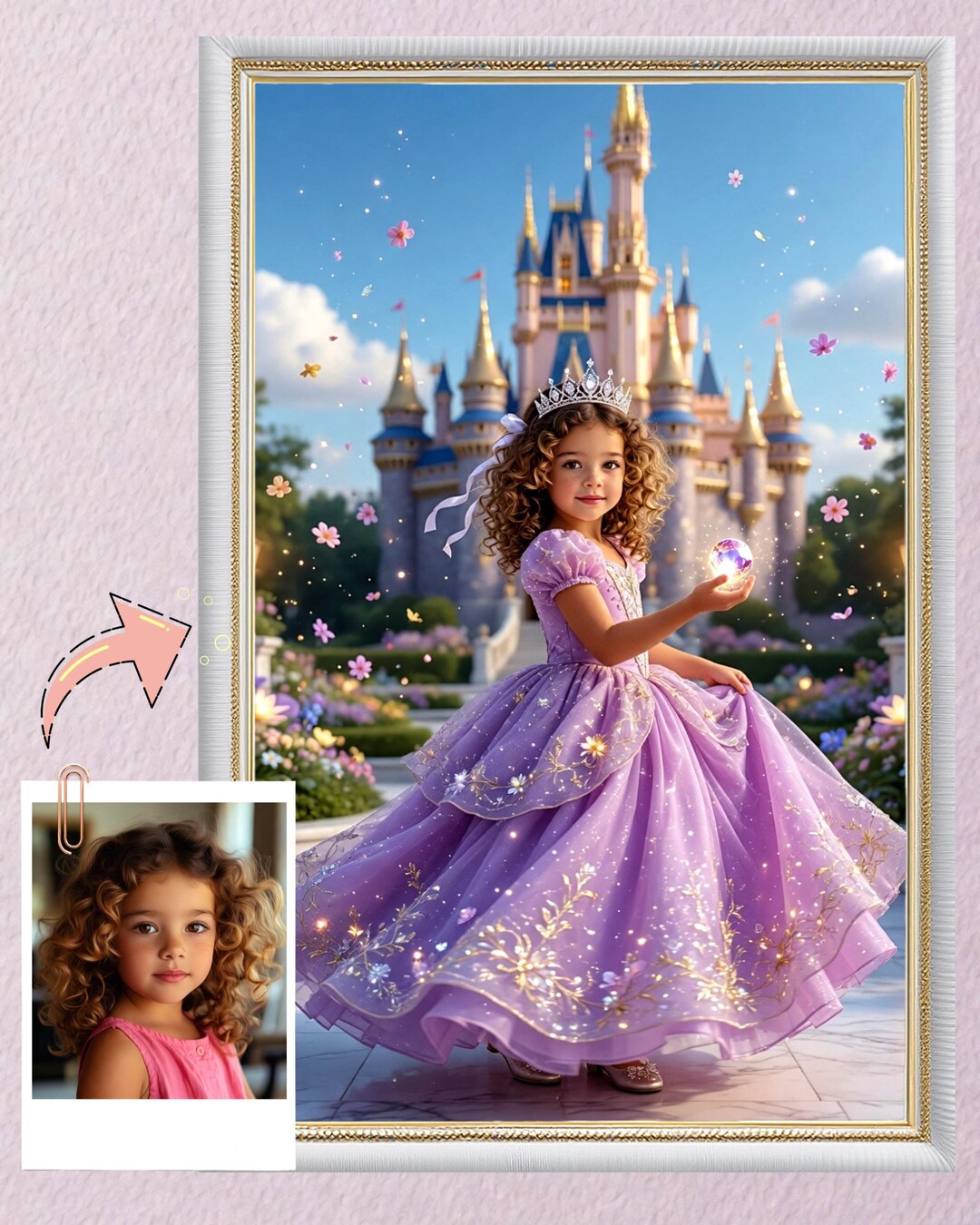 Personalized Princess Portrait | Custom Photo for Girls | Personalized ...